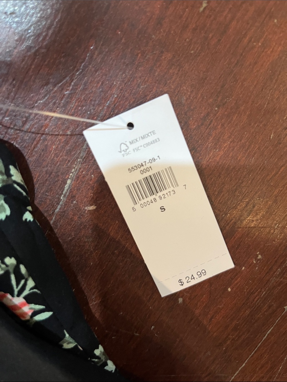 🌻3/$15🌻 Old Navy Black Floral V-Neck Cutout Camisole with Pink and Yellow Blooms - Picture 3 of 7